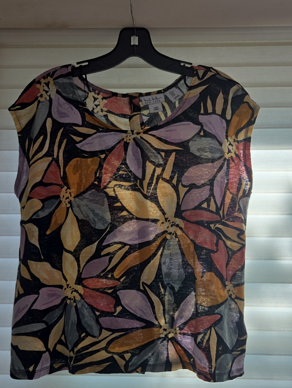 NIC+ZOE Floral Sleeveless Top in Black, Purple, Gold, Red, Gray